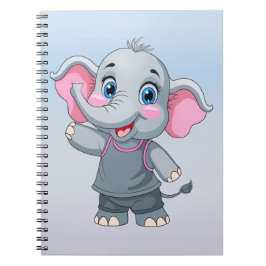 Cute Baby Elephant Notebook 6,5 x 8,75 tum Anteckningsbok