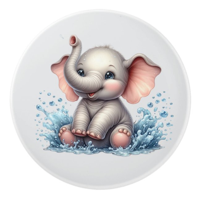 Cute baby elephant nursery  knopp (Framsidan)