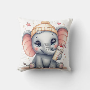 Cute Baby Elephant-Nursery Kudde