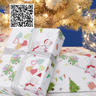 Cute Baby Elephant och Bunny Mönster Presentpapper