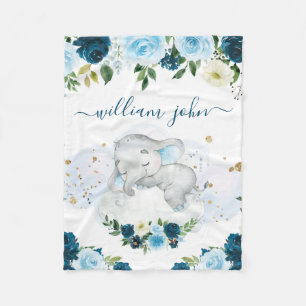 Cute Baby Elephant Pojke flottan & Cream Fleecefilt