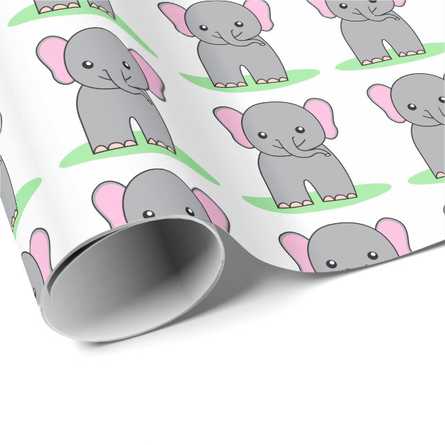 Cute baby elephant presentpapper (Rullad Hörn)