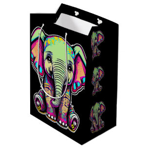 Cute Baby Elephant sitta digital illustration