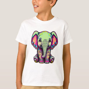 Cute Baby Elephant sitta digital illustration T Shirt