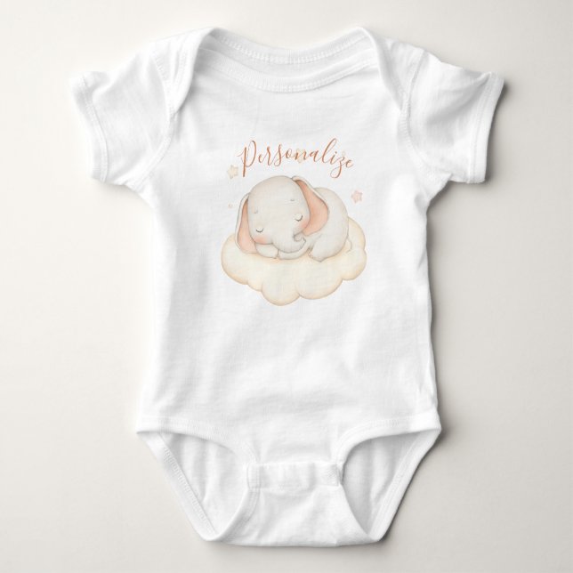 Cute Baby Elephant Sleeping på Cloud Personlig T Shirt (Framsida)