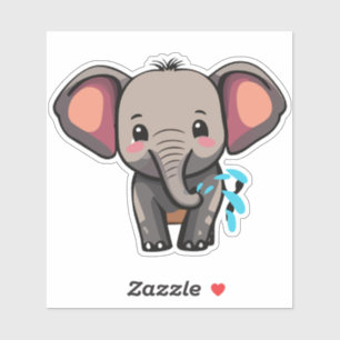 Cute Baby Elephant Spraying Vatten från Trunk Klistermärken