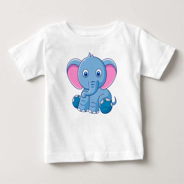 Cute Baby Elephant T Shirt (Framsida)