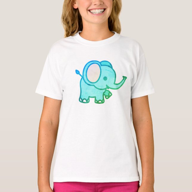 Cute Baby Elephant T Shirt (Framsida)