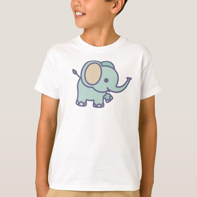 Cute Baby Elephant T Shirt (Framsida)