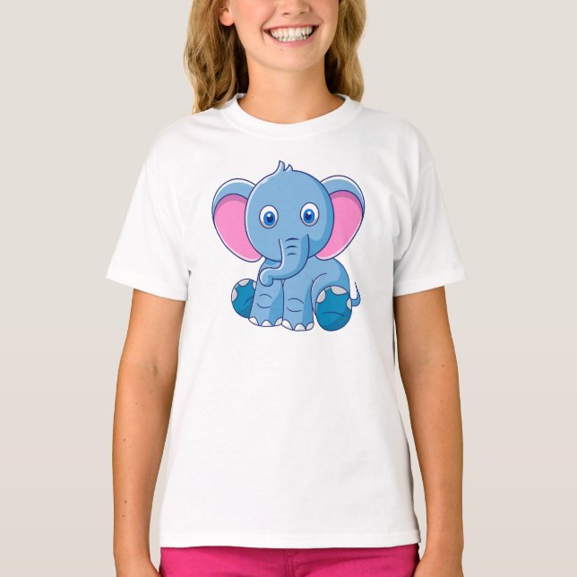 Cute Baby Elephant T Shirt (Framsida)