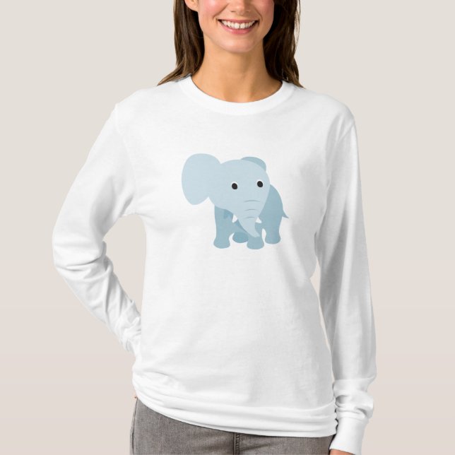 Cute Baby Elephant Tee Shirt (Framsida)