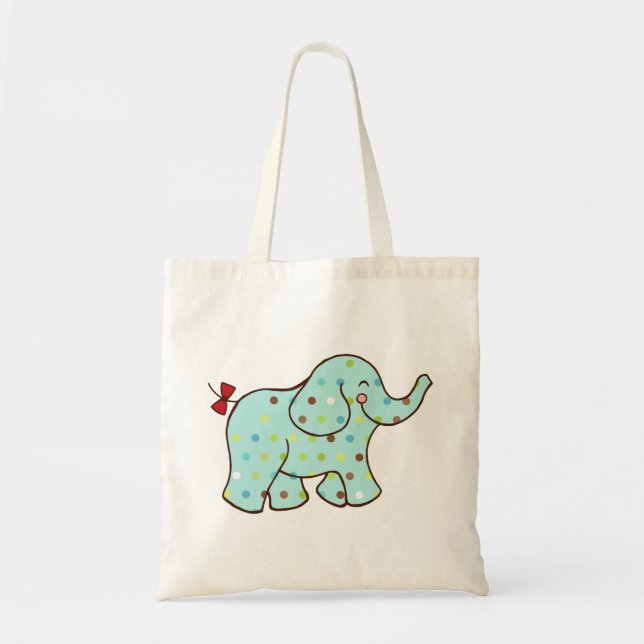 Cute Baby Elephant Tote Bag Gift Tygkasse (Framsidan)