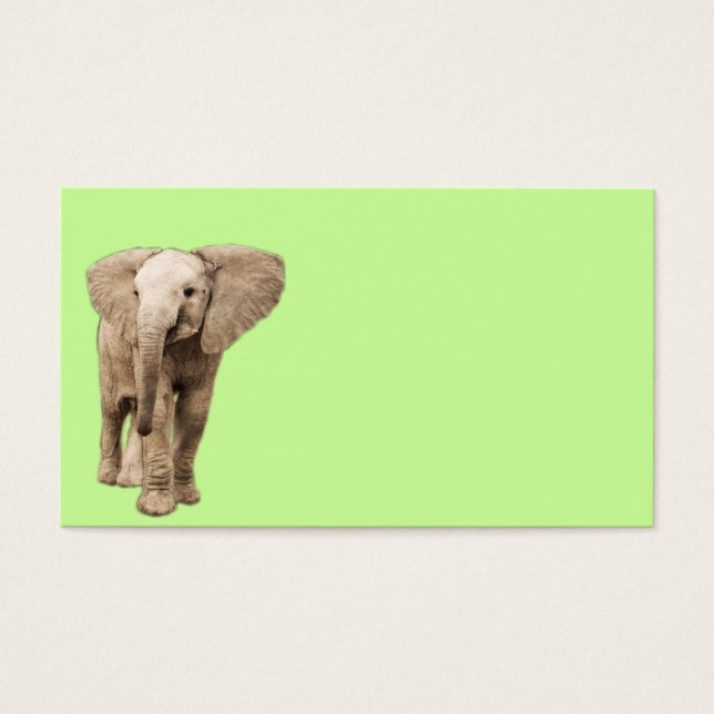 Cute Baby Elephant Visitkort (Framsidan)