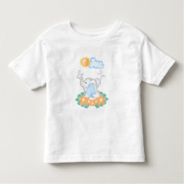 Cute Baby Elephant with orange flowers T Shirt