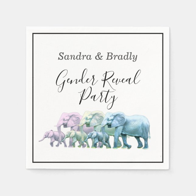 Cute Baby Elephants modern Pappersservett (Framsidan)