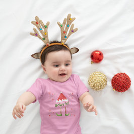 Cute Baby Elf & Snowflake Christmas T Shirt