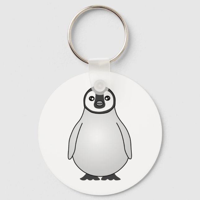 Cute Baby Emperor Penguin Tecknad Nyckelring (Framsida)