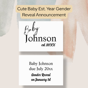 Cute Baby Est. Meddelande om Årets Gender