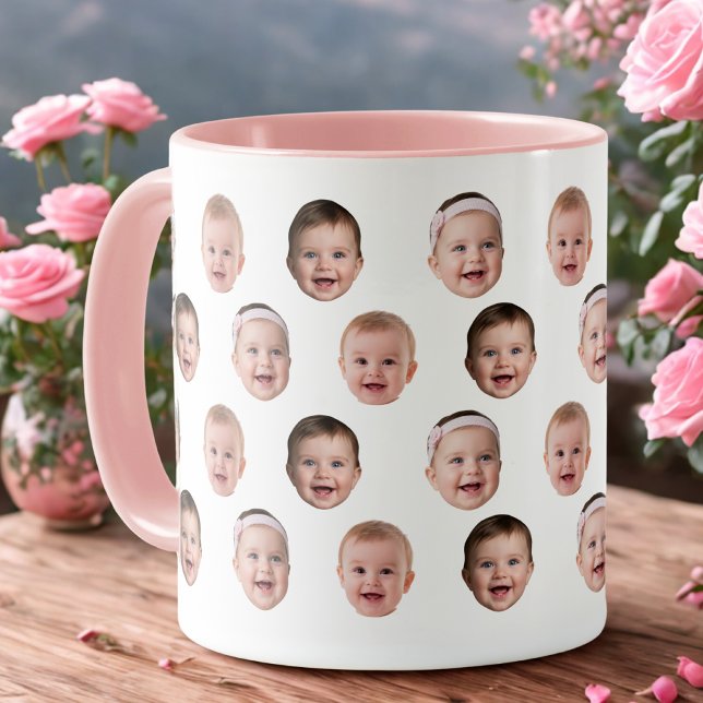 Cute Baby Face Mug with Custom Photos Mugg (Skapare uppladdad)