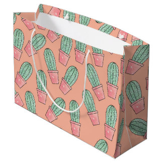 Cute Baby Faux Sparkly Cactus on Coral Rosa