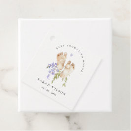 Cute Baby Feed Blue Blommigt Boy Shower Gåvor Etiketter
