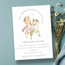 Cute Baby Feed  Rosa Blommigt Girl Baby Shower