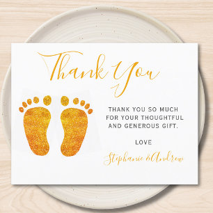Cute Baby Feet Baby Shower Tack Vykort