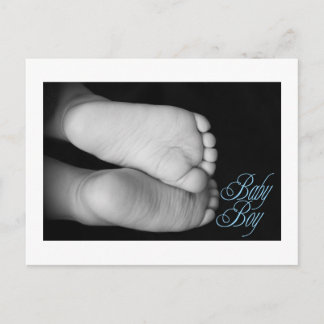 Cute Baby Feet Blue Baby Meddelande Vykort