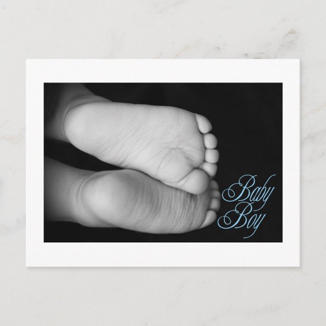 Cute Baby Feet Blue Baby Meddelande Vykort (Framsida)