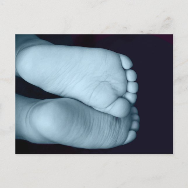 Cute Baby Feet Blue Baby Vykort (Framsida)