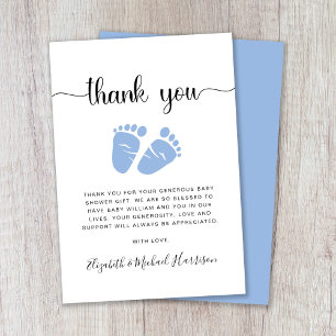 Cute Baby Feet Boy Shower Tack Kort