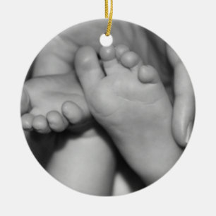 Cute Baby Feet Julgransprydnad Keramik