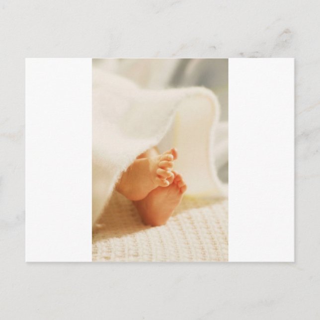 Cute Baby Feet Little Baby Feet Wrapped Blanket Vykort (Framsida)