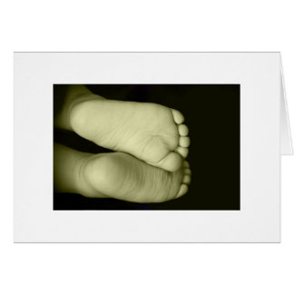 Cute Baby Feet Unisex Gult Baby Hälsningskort