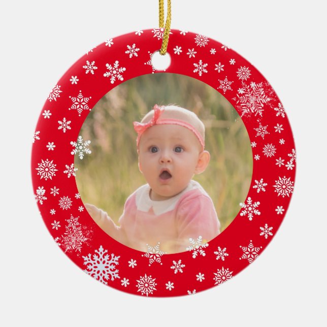 Cute baby första christmas julgransprydnad keramik (Framsidan)