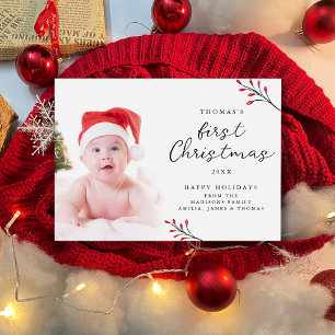 Cute Baby, första julfoto Julkort