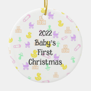Cute Baby första julprydnad Julgransprydnad Keramik
