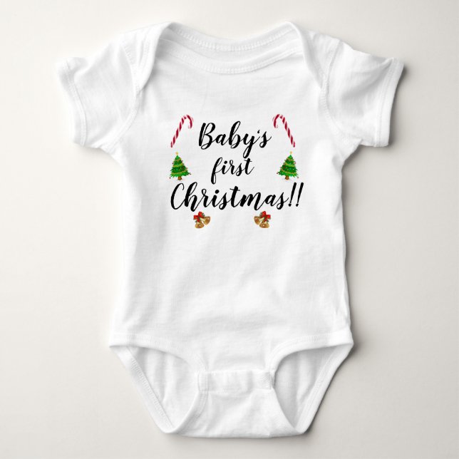 Cute Baby Första julskeppet T Shirt (Framsida)