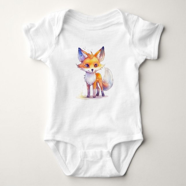 Cute Baby Fox Baby Bodykostym T Shirt (Framsida)