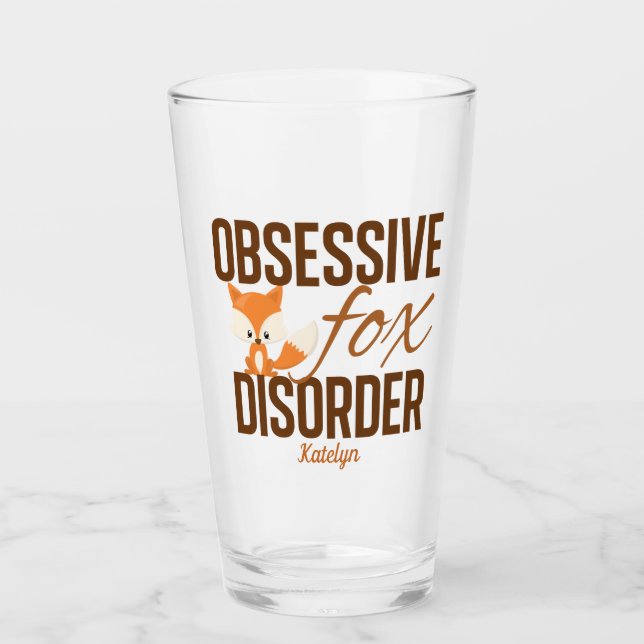 Cute Baby Fox, besatt, brunt djurfoder Glaskopp (Framsida)