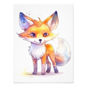 Cute Baby Fox-fotoutvidgning Fototryck