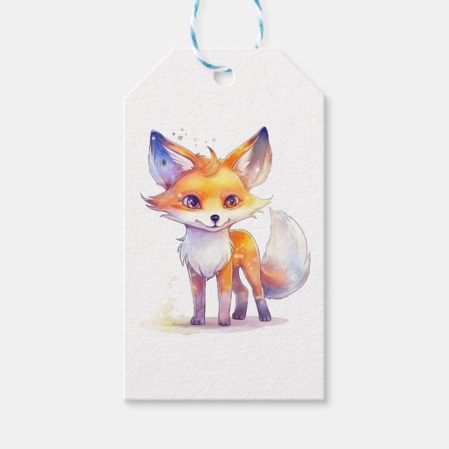 Cute Baby Fox Gift-Märkre Presentetikett (Framsidan)