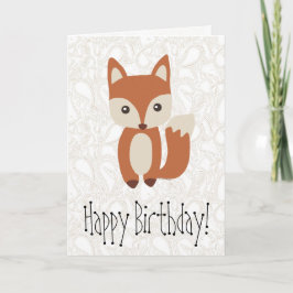 Cute Baby Fox-hälsningskort för födelsedagar Kort