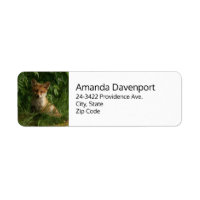 Cute Baby Fox i Grönt Forest Adress