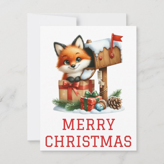 Cute Baby Fox-julkort Julkort (Framsida)