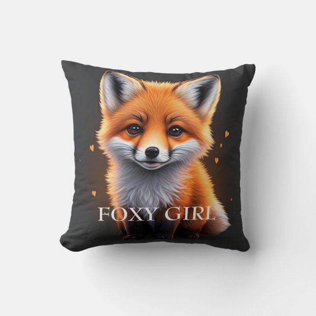 Cute Baby Fox Kudde (Framsida)