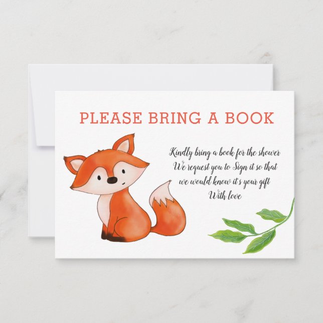 Cute Baby Fox-Löv för en Bok | Babyskor Inbjudningar (Framsida)