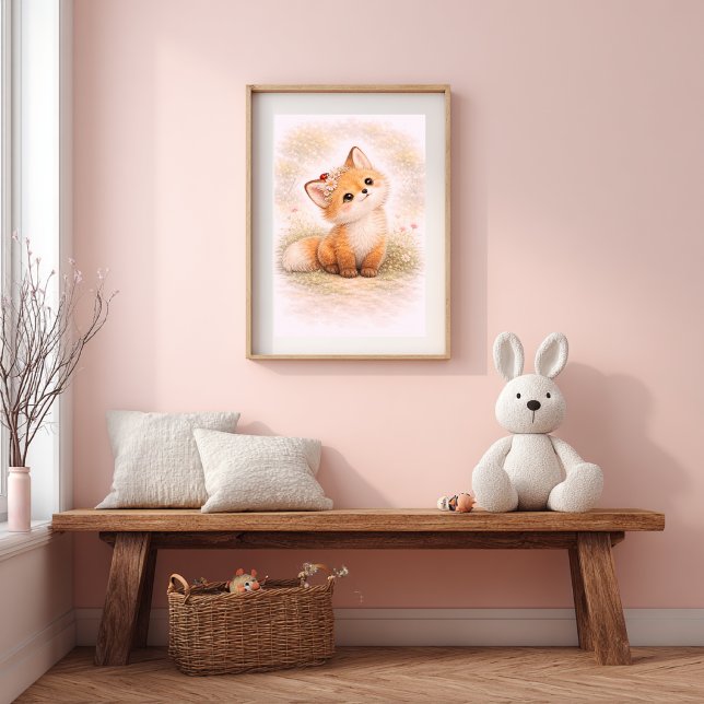 Cute Baby Fox Neutral Nursery Room Kids Poster (Skapare uppladdad)