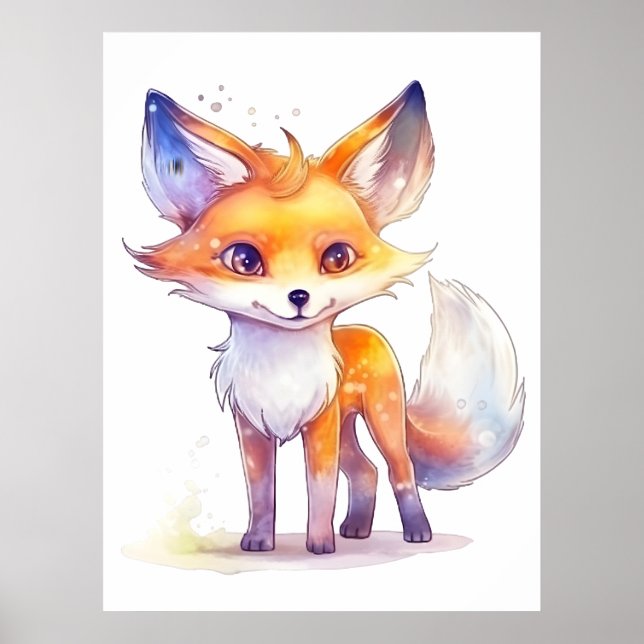 Cute Baby Fox Poster (Framsidan)