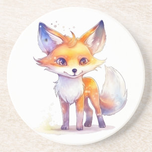 Cute Baby Fox Sandstone Underlägg